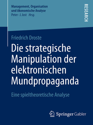 cover image of Die strategische Manipulation der elektronischen Mundpropaganda